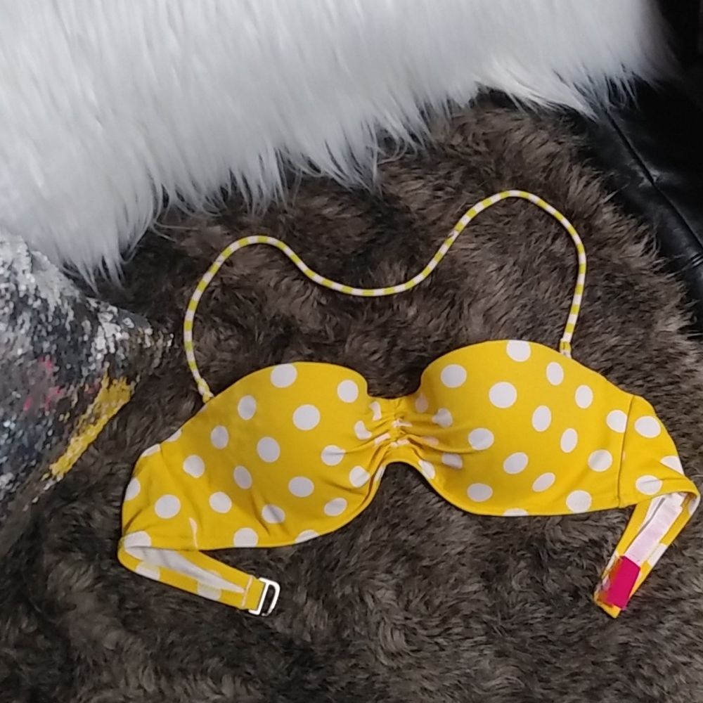 Victoria Secret Yellow Polka Dot Bikini Top